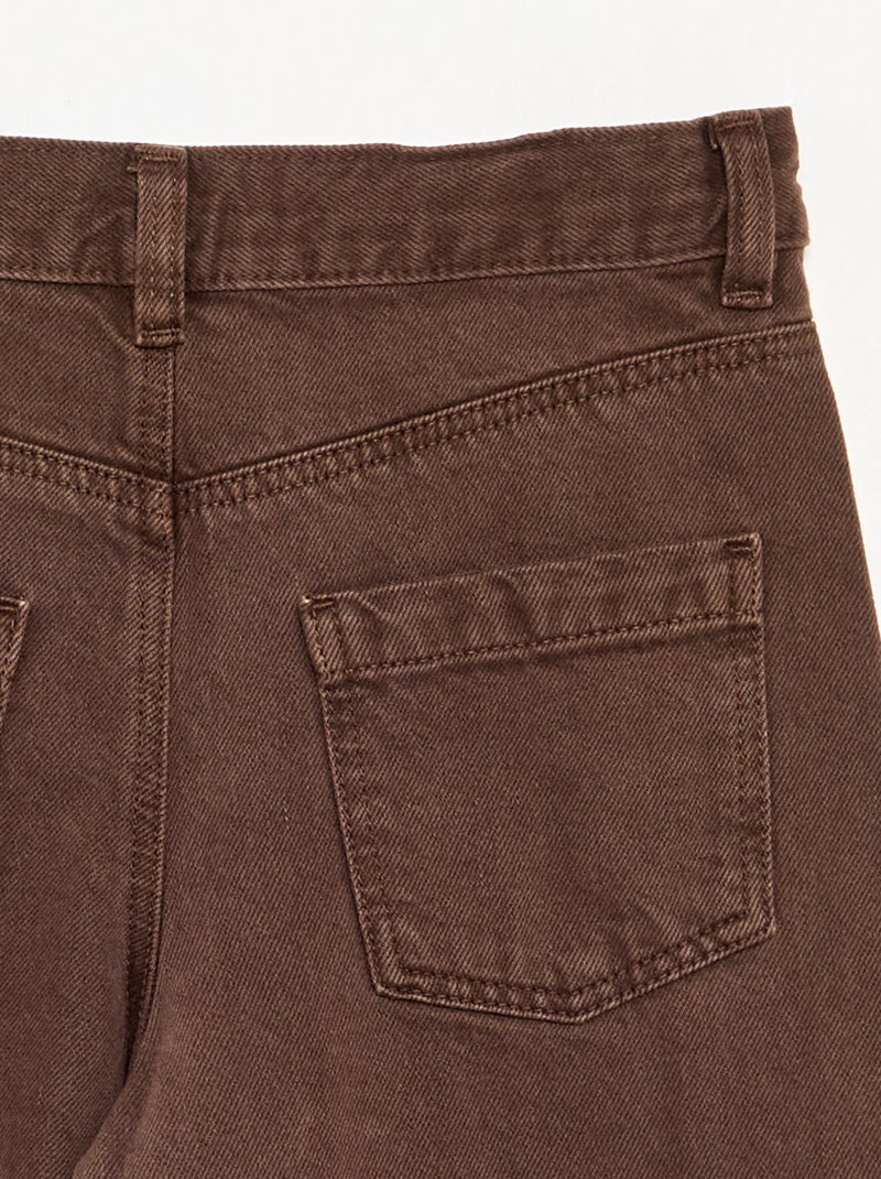 Pantalon forme barrel avec clous Marron - Kiabi