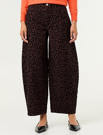 Pantalon forme barrel avec flocage