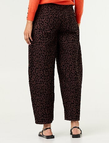 Pantalon forme barrel avec flocage