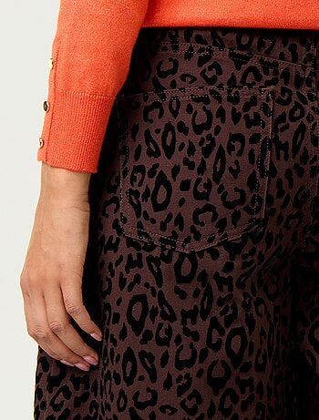 Pantalon forme barrel avec flocage