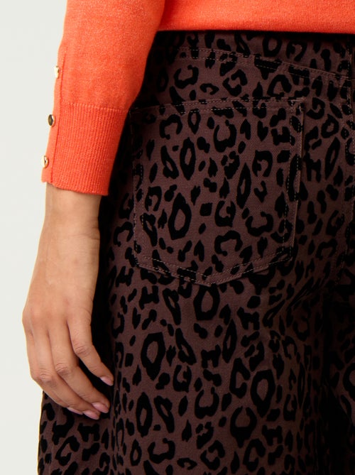 Pantalon forme barrel avec flocage - Kiabi