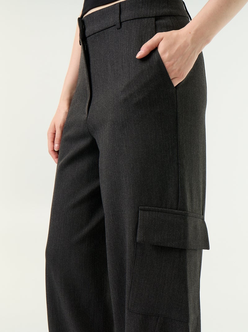 Pantalon forme barrel Gris - Kiabi
