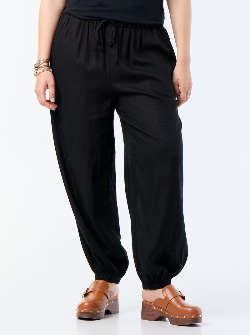Pantalon forme boule uni Noir - Kiabi