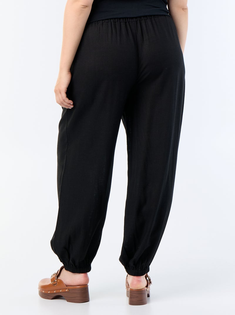Pantalon forme boule uni Noir - Kiabi