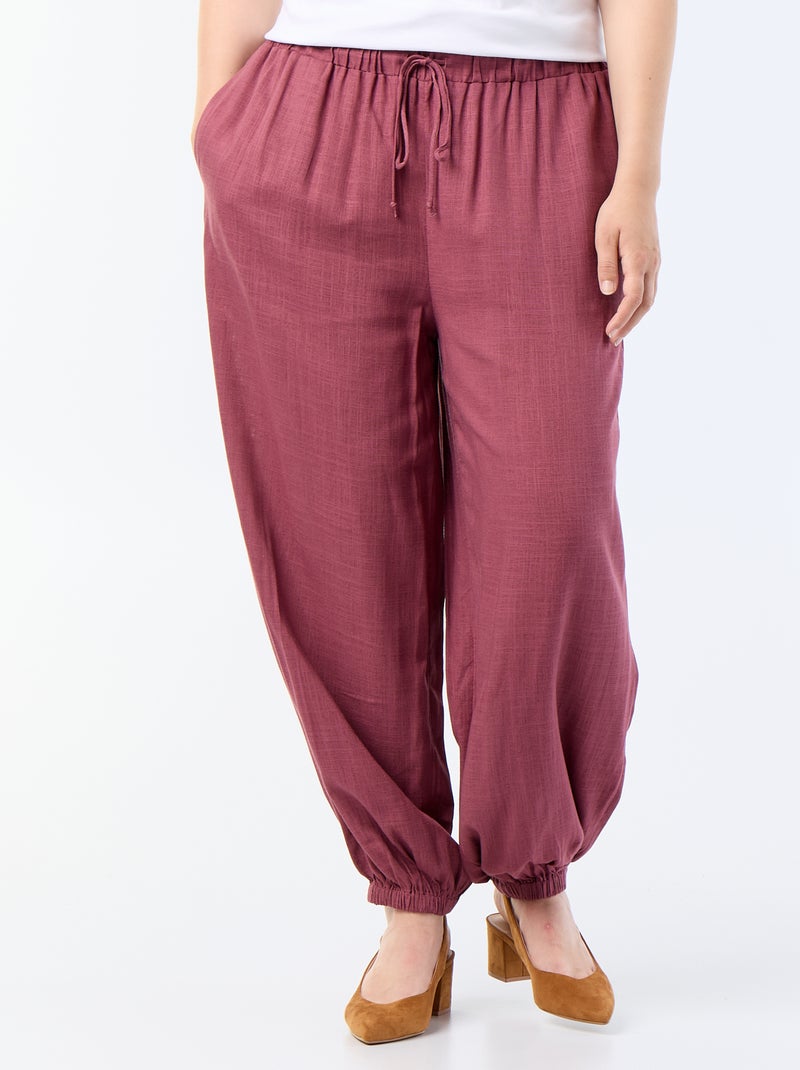 Pantalon forme boule uni Rose - Kiabi