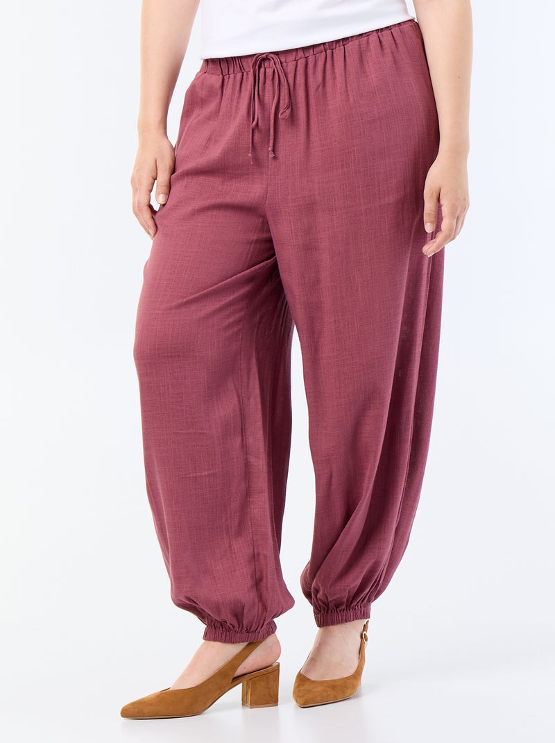 Pantalon forme boule uni Rose - Kiabi
