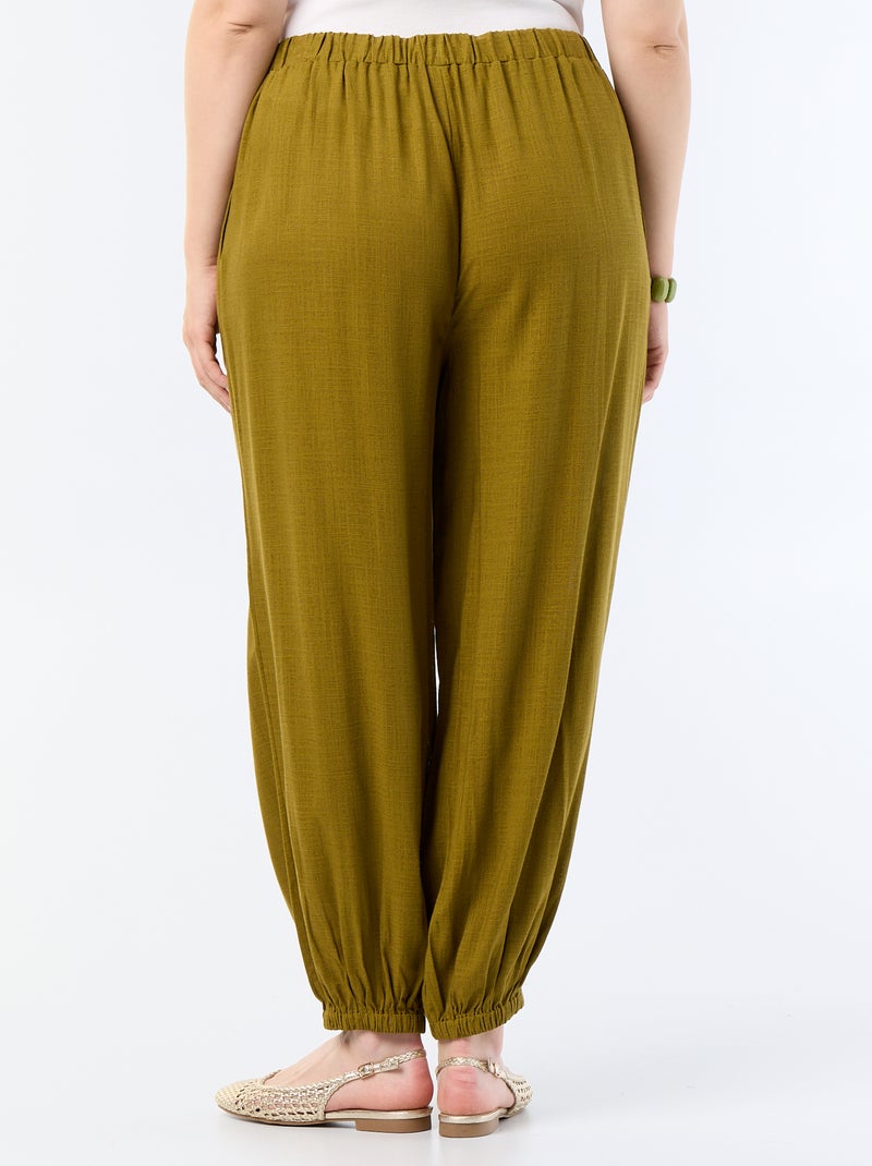 Pantalon forme boule uni Vert - Kiabi