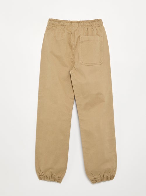 Pantalon forme jogger en twill - coupe ajustée - Kiabi