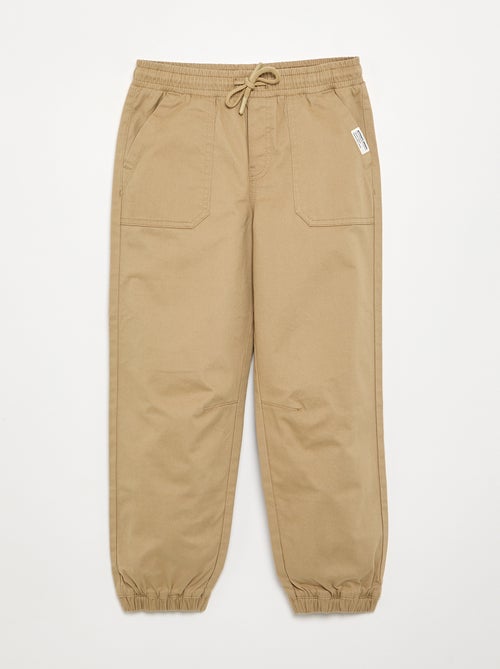 Pantalon forme jogger en twill - coupe confortable - Kiabi