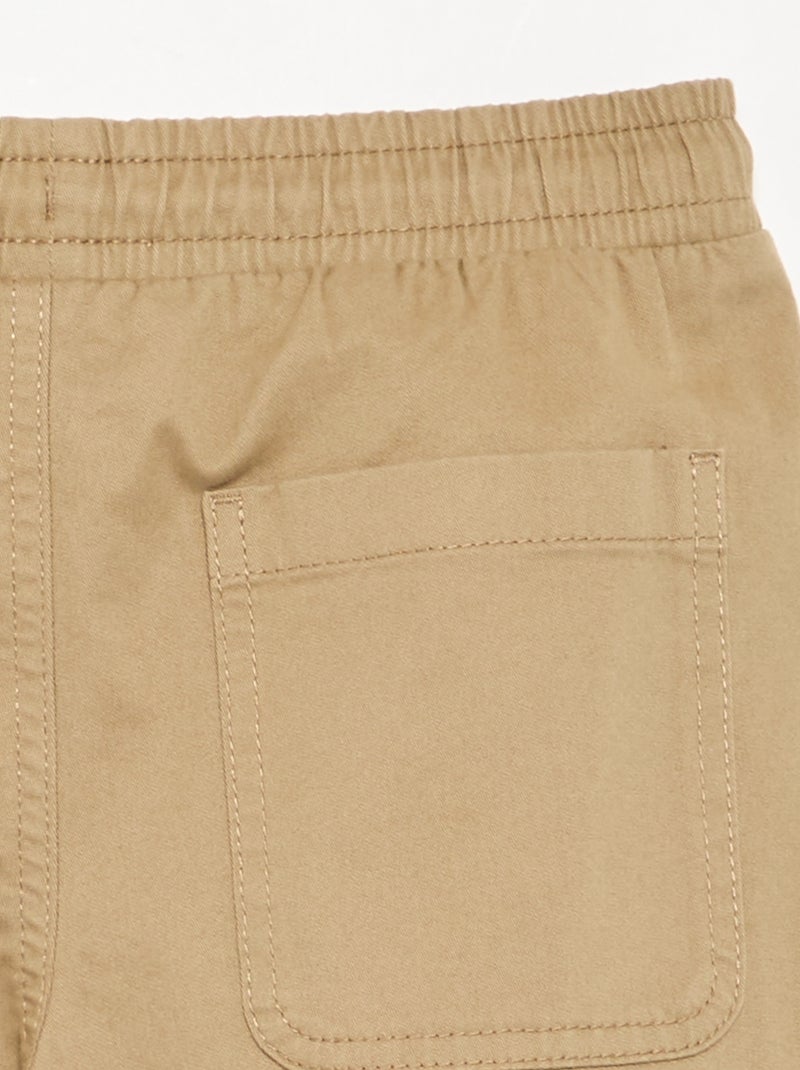 Pantalon forme jogger en twill - coupe confortable Beige - Kiabi