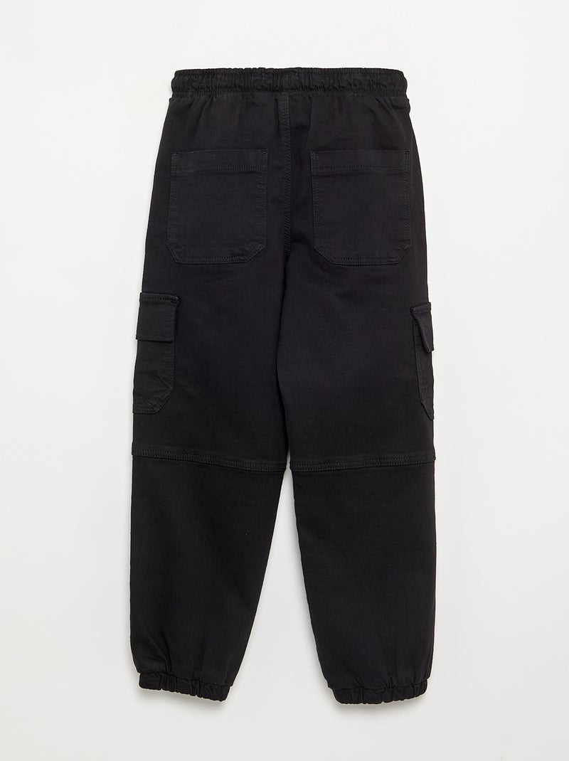 Pantalon forme jogging Noir - Kiabi