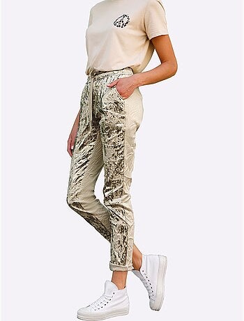 Pantalon forme jogging tendance - taille standard - helline