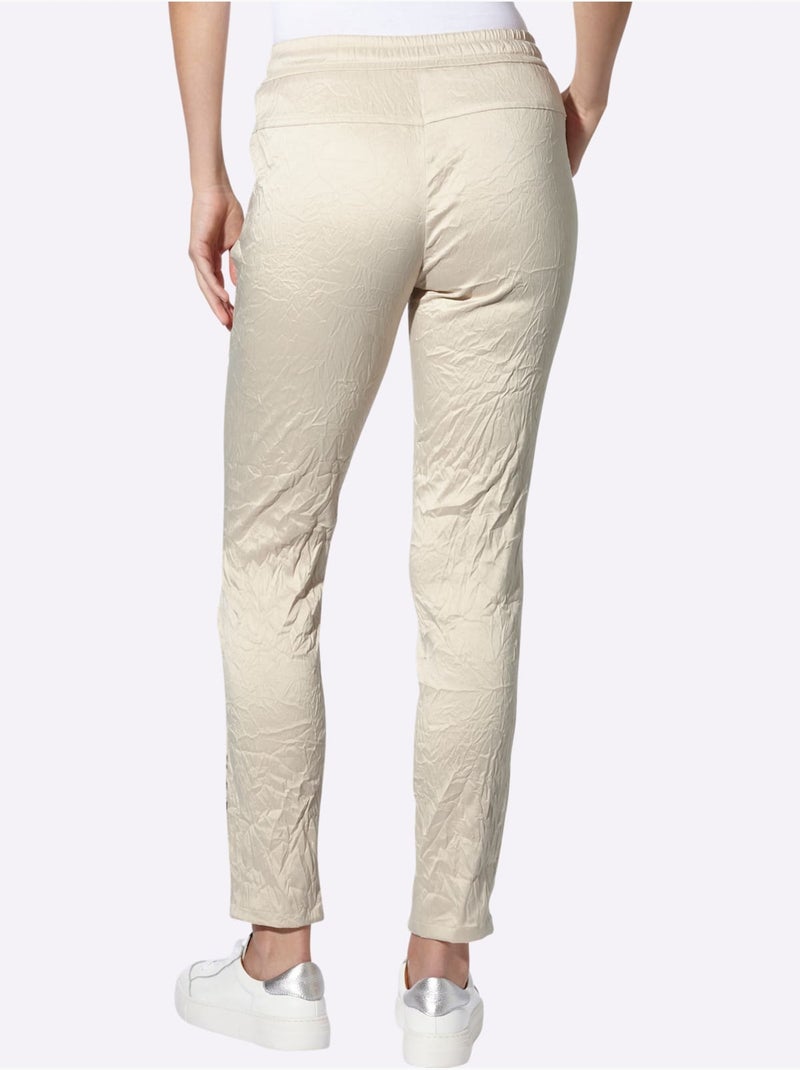 Pantalon Forme Jogging Tendance - Taille Standard - Helline Sable - Kiabi