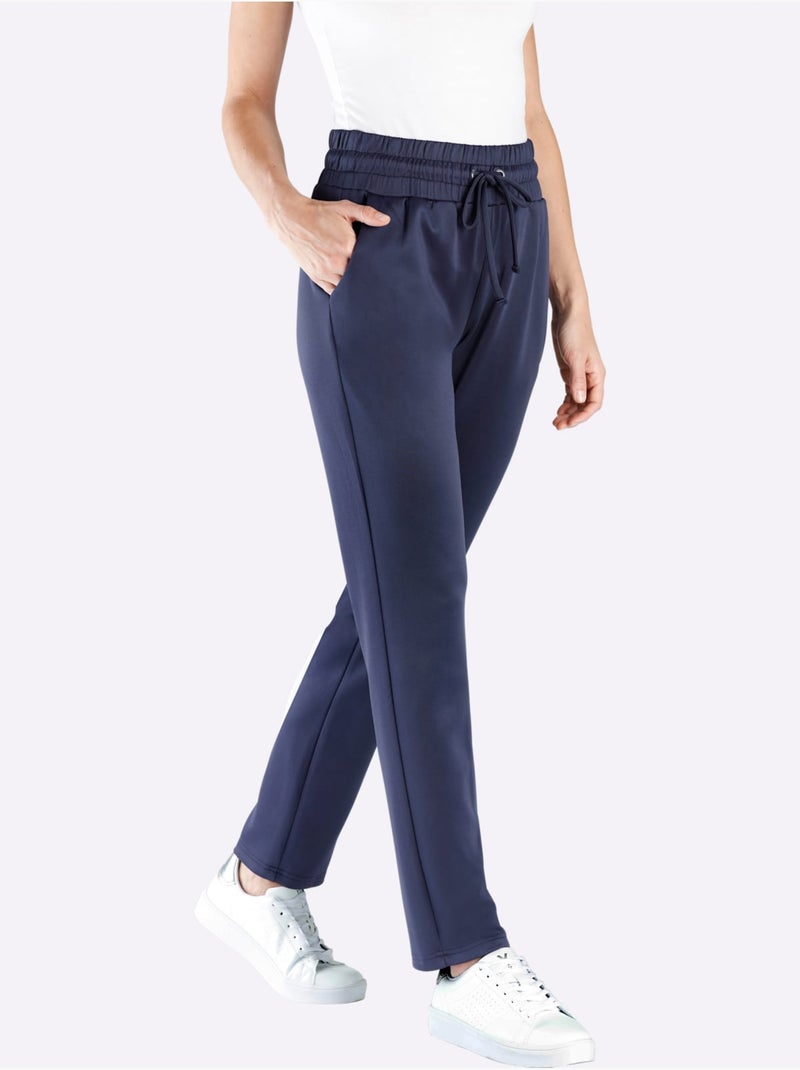 Pantalon Forme Parfaite Grâce à L'élasticité - Taille Courte - Moda Vilona Bleu nuit - Kiabi