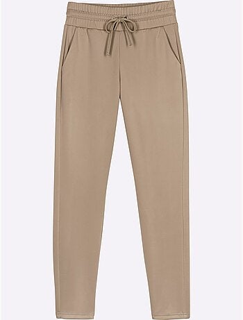 Pantalon confortable avec ceinture élastique et poches pratiques - Taille standard - Moda Vilona