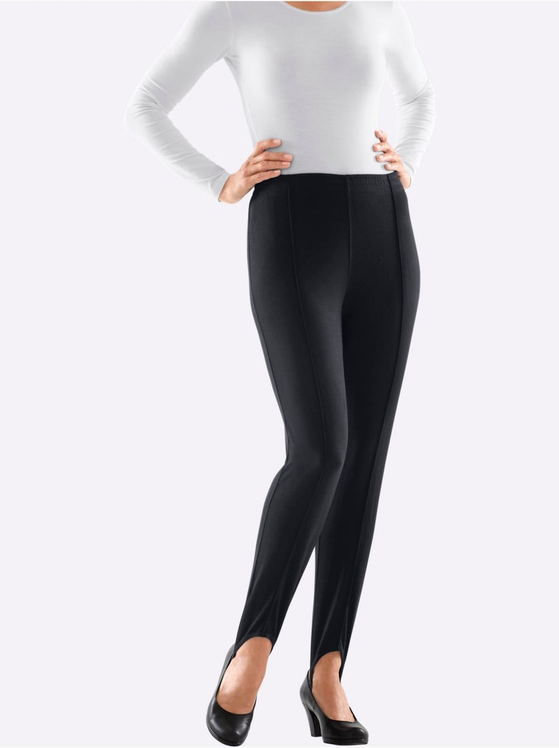 Pantalon fuseau avec ceinture élastique et plis flatteurs - taille standard - moda vilona Noir - Kiabi