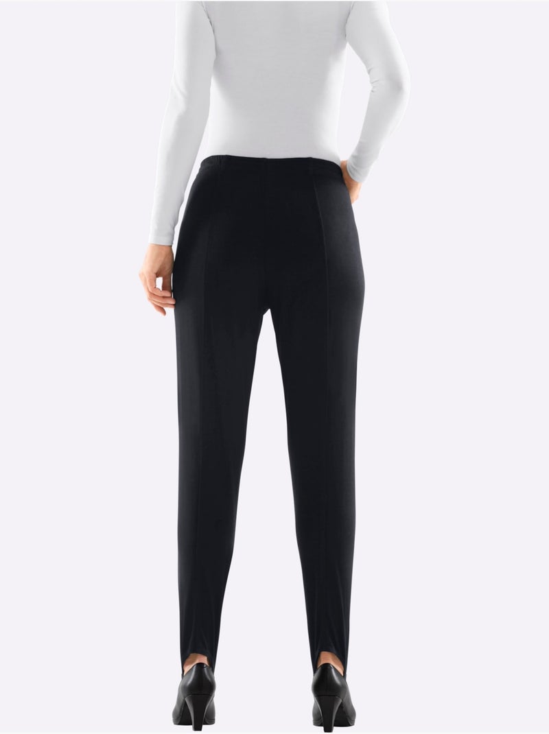 Pantalon fuseau avec ceinture élastique et plis flatteurs - taille standard - moda vilona Noir - Kiabi