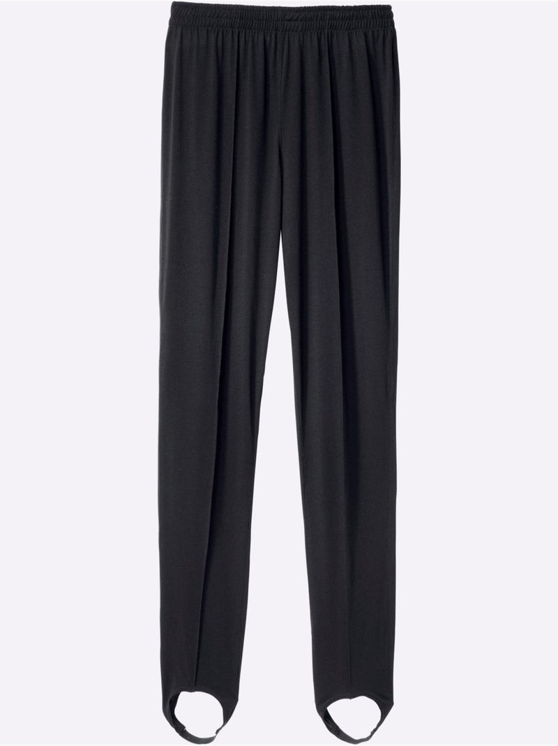 Pantalon fuseau avec ceinture élastique et plis flatteurs - taille standard - moda vilona Noir - Kiabi