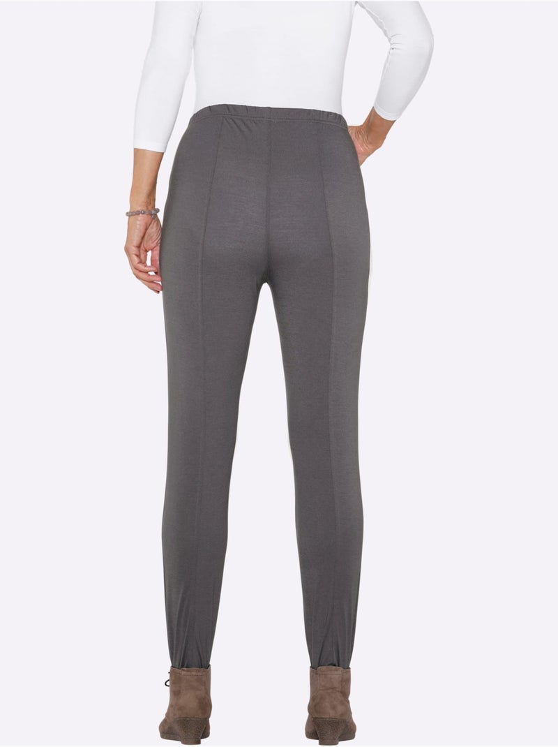 Pantalon fuseau doté d'une ceinture élastique et de plis flatteurs - taille standard - moda vilona Gris - Kiabi