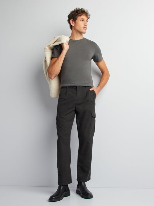 Pantalon fuselé en flanelle - Kiabi