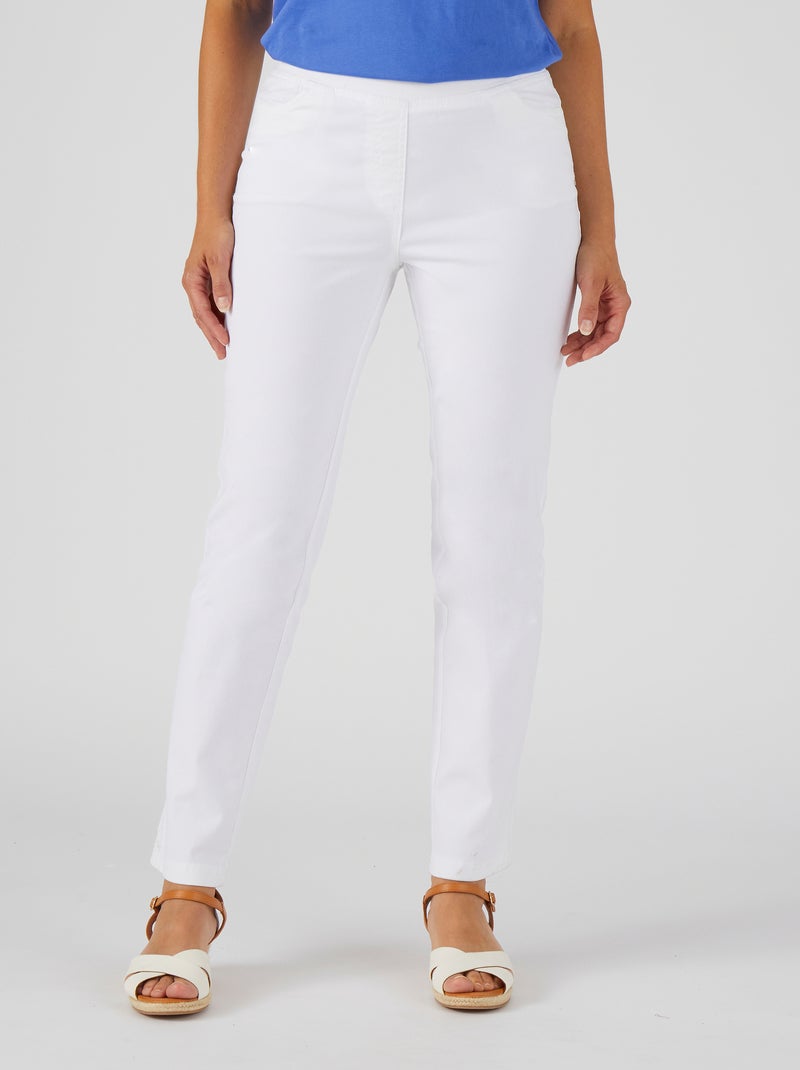 Pantalon gabardine extensible - Damart Blanc - Kiabi