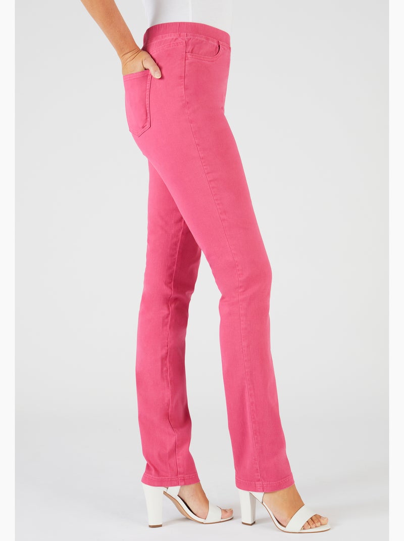 Pantalon gabardine extensible - Damart Rose framboise - Kiabi