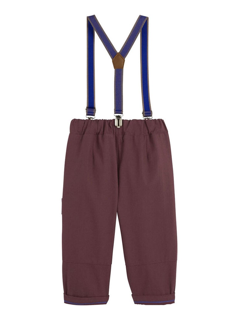 Pantalon garçon et bretelles Groovy Bordeaux - Kiabi