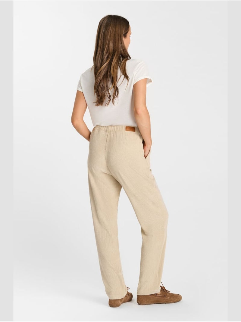 Pantalon gata droite 'le temps des cerises' Beige - Kiabi