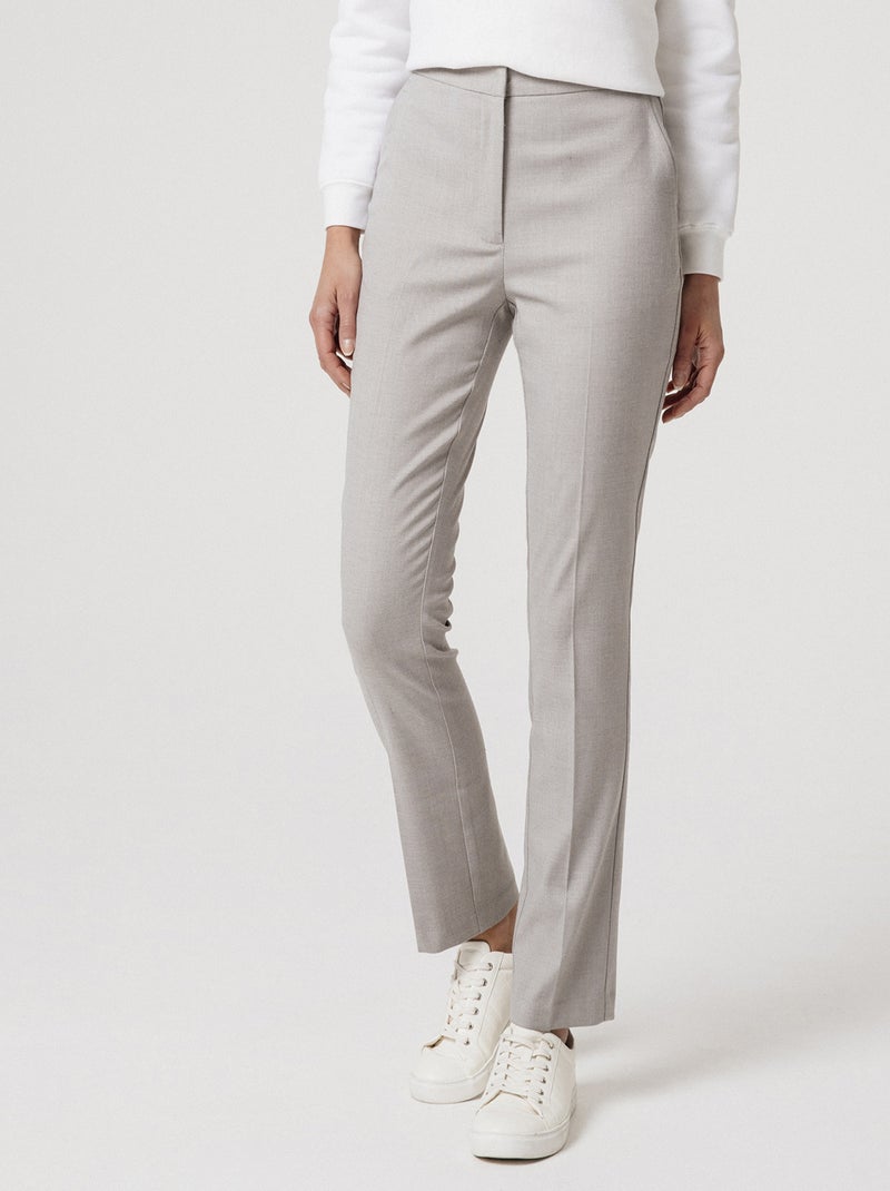 Pantalon grain caviar - Damart Gris chiné - Kiabi