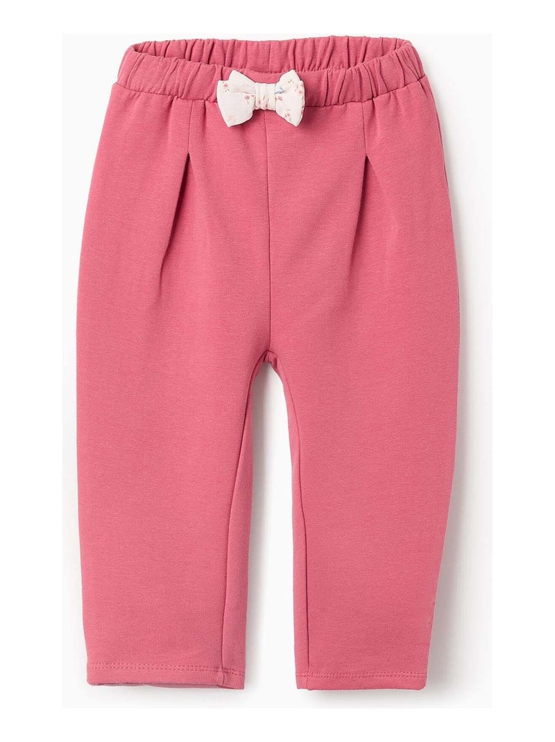 Pantalon gratté taille élastique Rose foncé - Kiabi