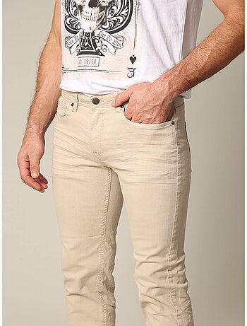 Pantalon greige en jeans avec braguette à fermeture à glissière 'Deeluxe'