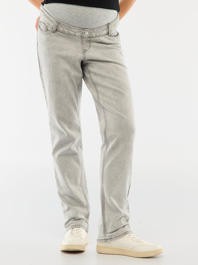 Pantalon grossesse avec ceinture stretch Gris - Kiabi