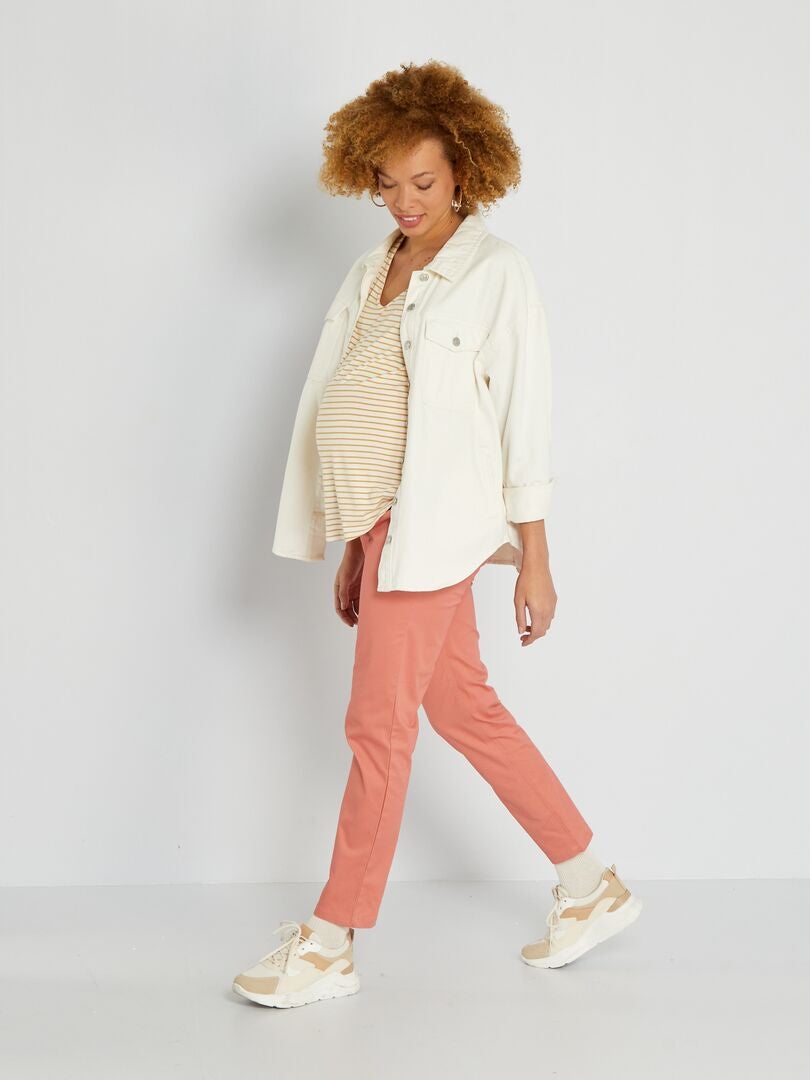 Pantalon grossesse chino Orange - Kiabi