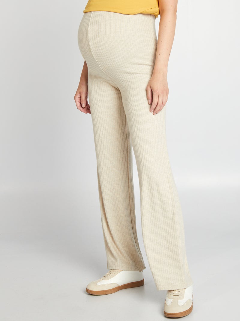 Pantalon grossesse côtelé Beige - Kiabi
