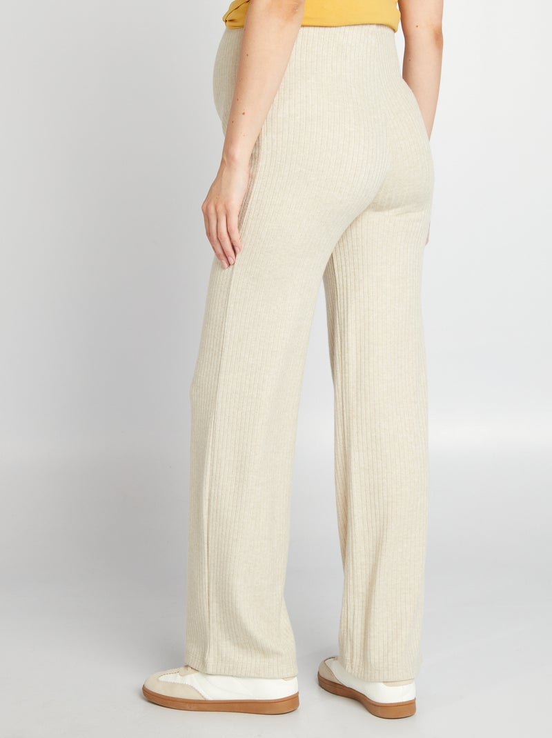 Pantalon grossesse côtelé Beige - Kiabi