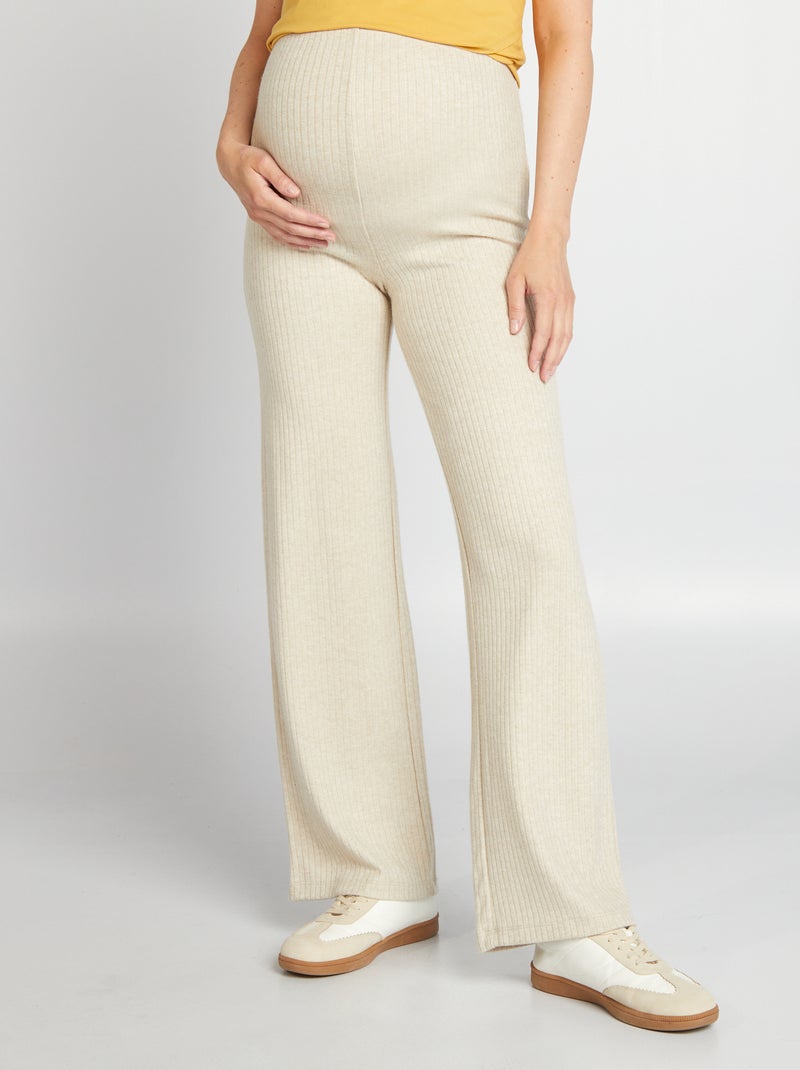 Pantalon grossesse côtelé Beige - Kiabi