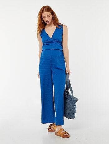 Pantalon grossesse droit en maille crêpe