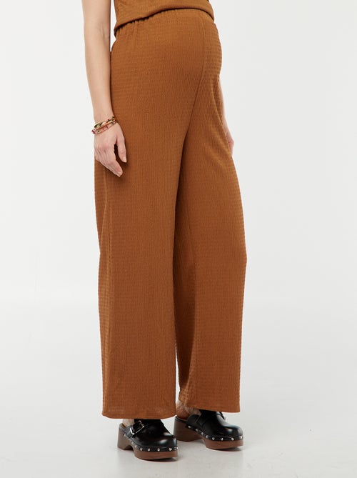 Pantalon grossesse droit en maille crêpe - Kiabi
