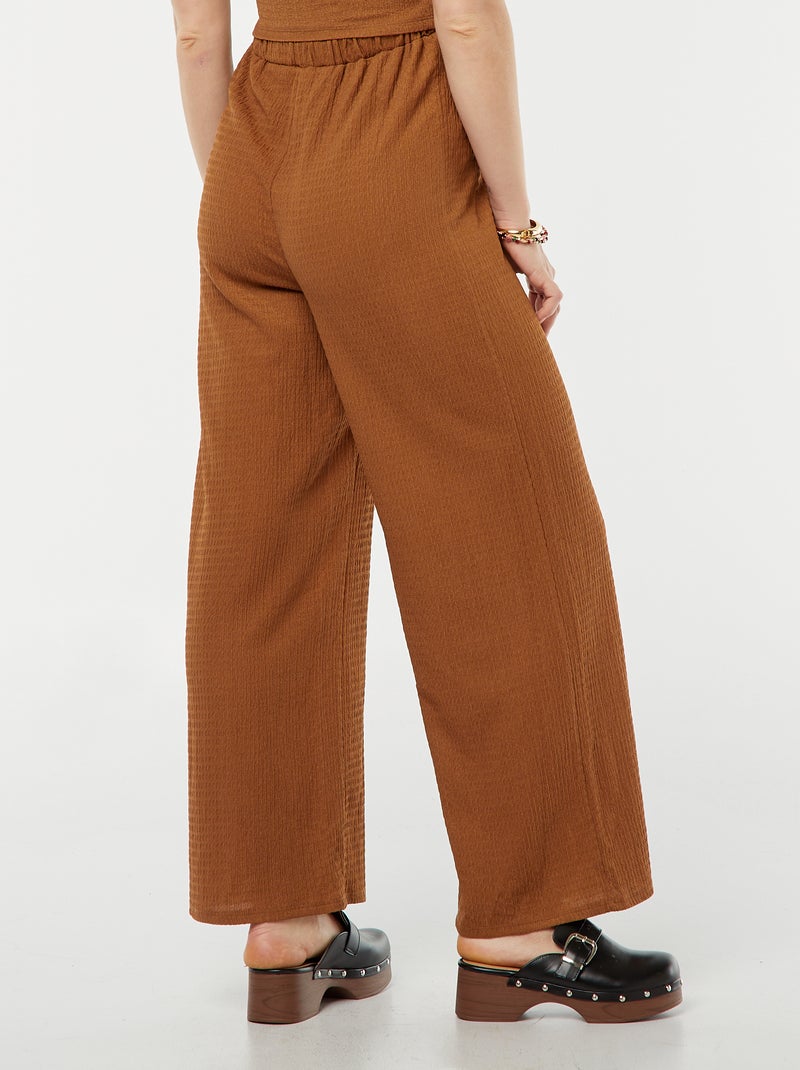 Pantalon grossesse droit en maille crêpe Camel - Kiabi