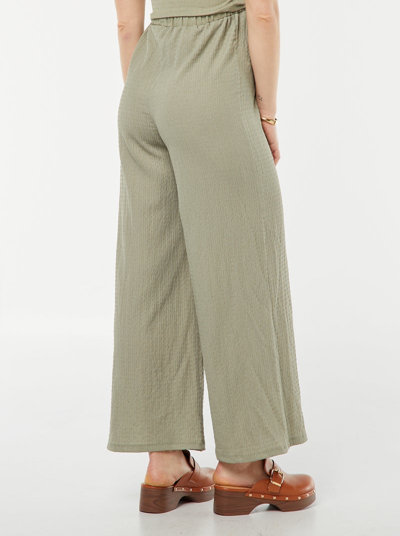 Pantalon grossesse droit en maille crêpe Vert - Kiabi