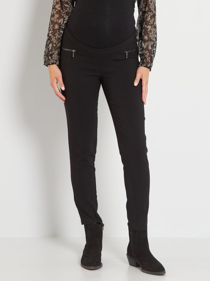 Pantalon grossesse en bengaline noir - Kiabi