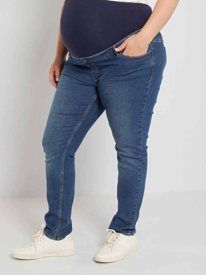 Pantalon grossesse en denim - Bleu - Kiabi - 25.00�?�