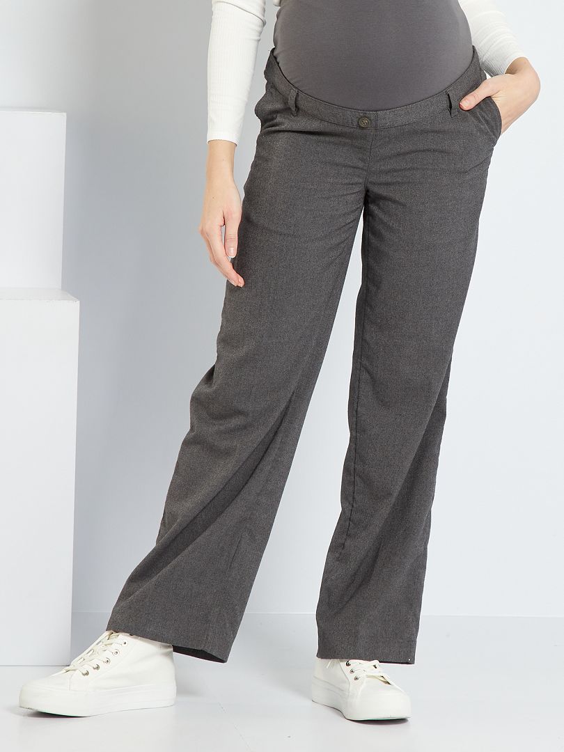 PLT Maternité Pantalon Grossesse Large Délavé Gris Pierreslogan