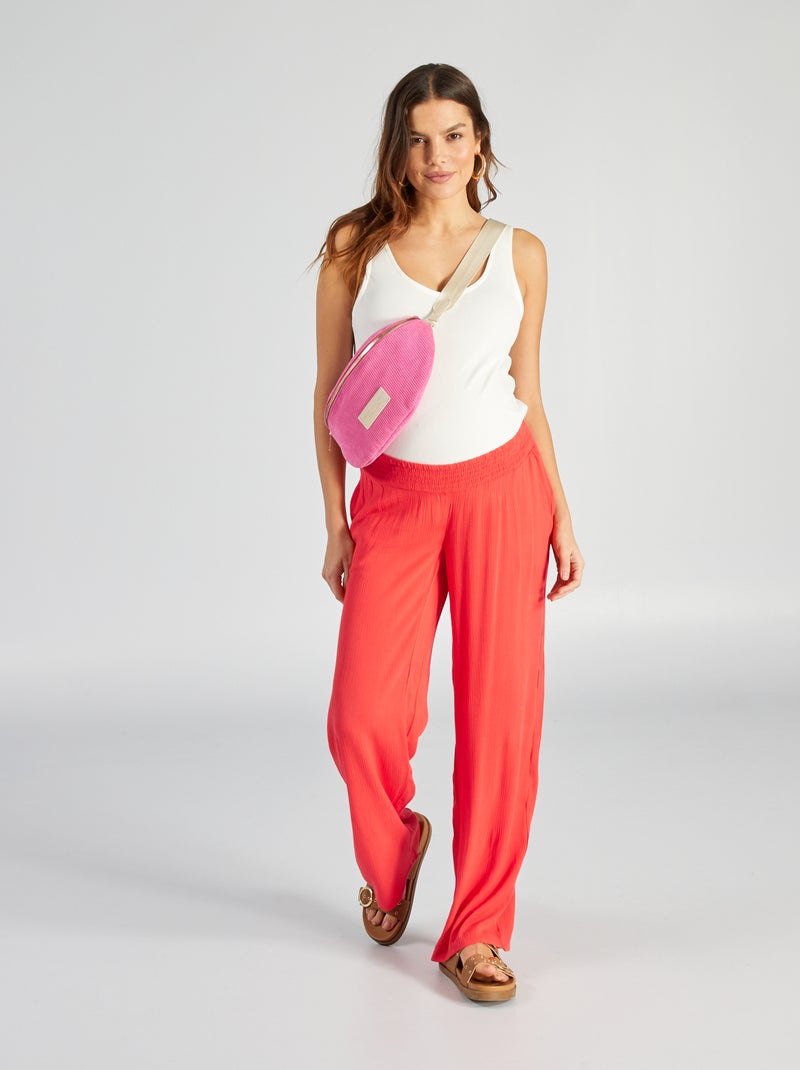 Pantalon grossesse large et fluide Rouge - Kiabi