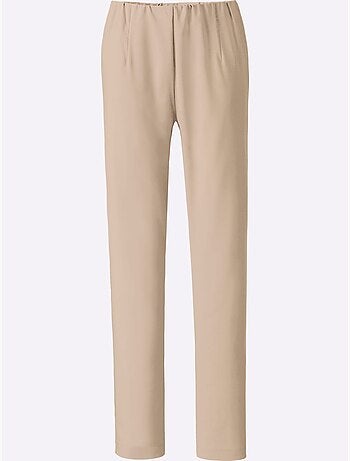 Pantalon habillé avec ceinture élastique à ajustement extensible - Taille courte - Moda Vilona