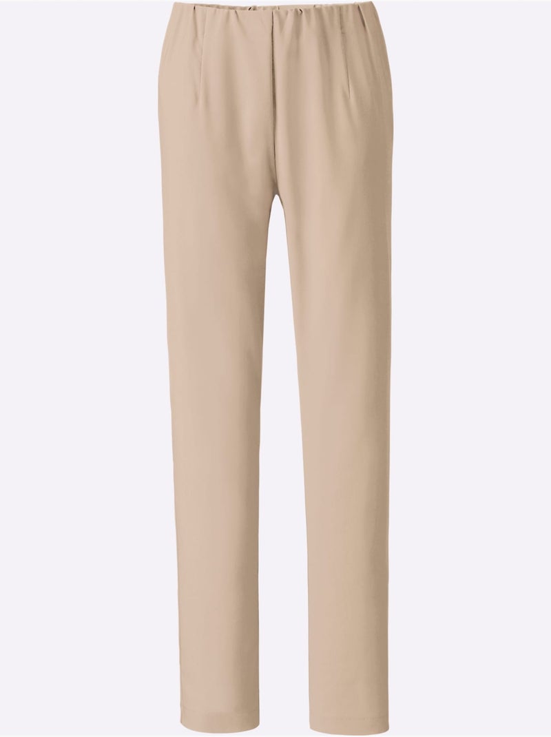 Pantalon habillé à ceinture élastique avec qualité extensible - Taille courte - Moda Vilona Beige - Kiabi