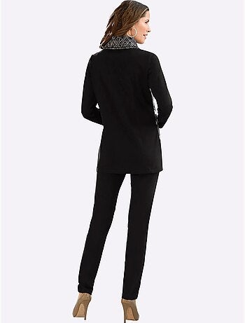 Pantalon habillé avec ceinture élastique à ajustement extensible - Taille courte - Moda Vilona