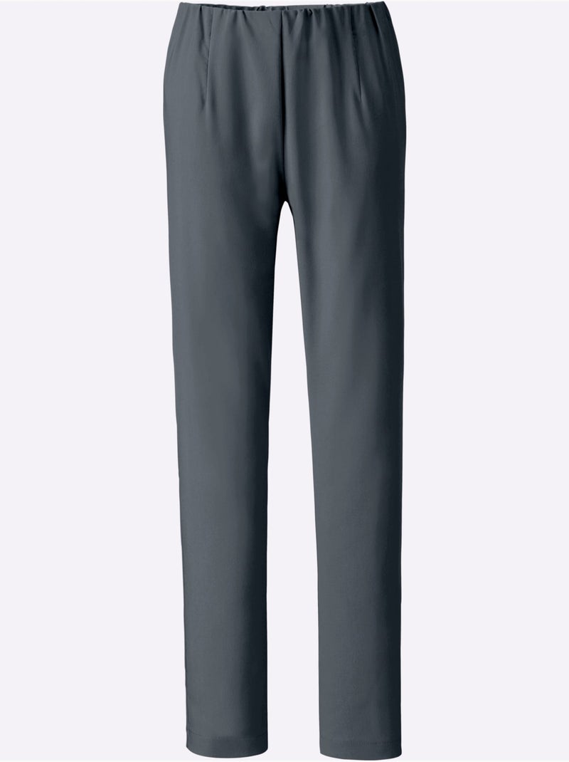 Pantalon habillé avec ceinture élastique et qualité extensible - Taille standard - Moda Vilona Gris foncé - Kiabi