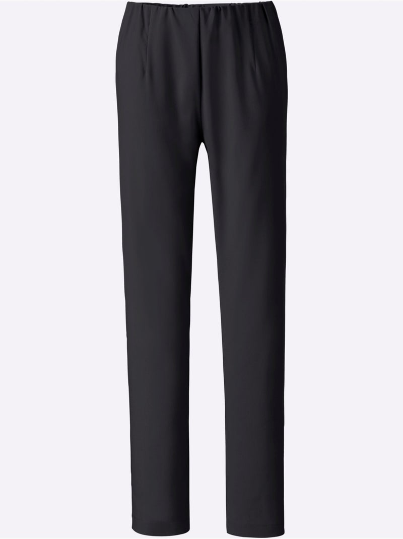 Pantalon habillé extensible à ceinture élastique intérieure - Taille standard - Moda Vilona Noir - Kiabi