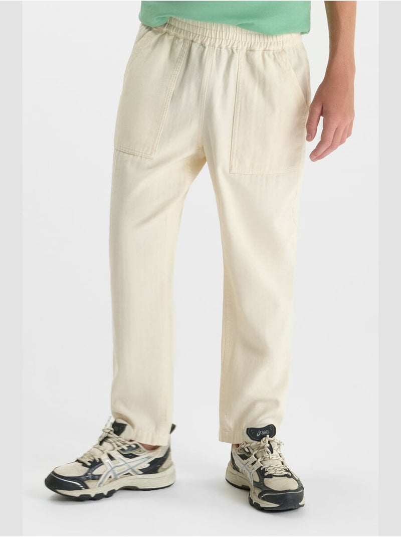 Pantalon HAWBO droite 'Le Temps Des Cerises' Blanc - Kiabi
